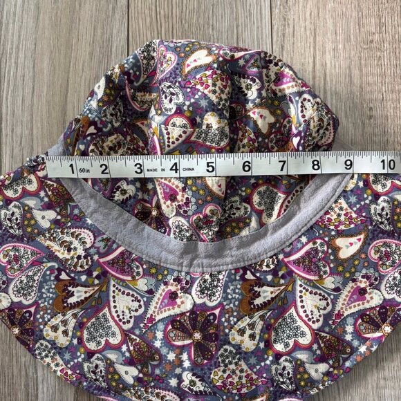 Wide Brim Sun Hat with Heart Paisley Pattern and Adjustable Chin Strap Gardening - Picture 9 of 11